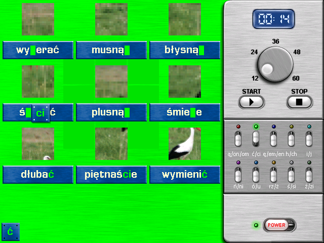 Dyslektyk 2 (Windows) screenshot: Connecting the letter with the word