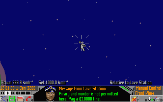 Frontier: Elite II (Atari ST) screenshot: I'am a Pirate