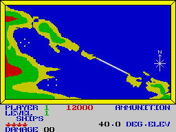 Beach-Head (ZX Spectrum) screenshot: The barrier makes this harder the second time