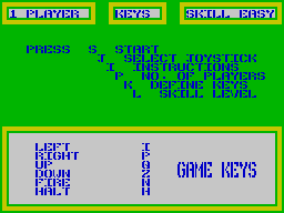 Beach-Head (ZX Spectrum) screenshot: Main menu