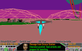 Frontier: Elite II (Atari ST) screenshot: Take off