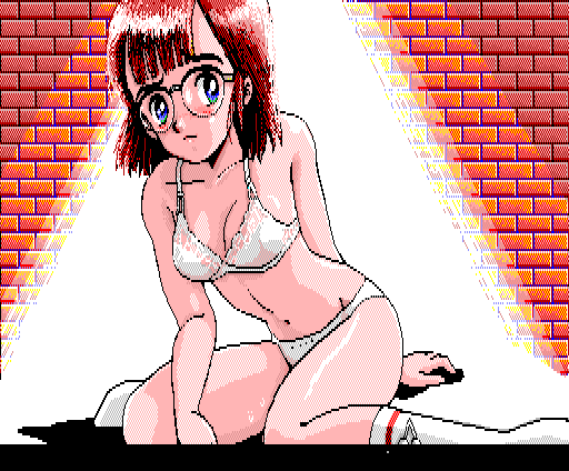 Cybernetic Hi-School (MSX) screenshot: Don't be embarassed, Hiroko
