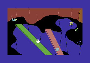 Giant's Revenge (Commodore 64) screenshot: Jack walks the plank