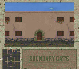 Boundary Gate: Daughter of Kingdom (PC-FX) screenshot: Roaming the city of Ambrose