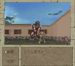 Boundary Gate: Daughter of Kingdom (PC-FX) screenshot: Monsters appear even in the cities!