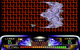 Lethal Zone (Commodore 64) screenshot: First level boss