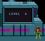 X-Men: Mojo World (Game Gear) screenshot: Level six. No new character available, so let's play with Rogue, the strongest of them all.