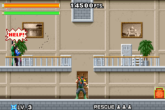 Ninja Five-O (Game Boy Advance) screenshot: The hostages require careful shooting to free