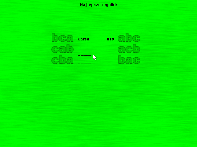 Dyslektyk 2 (Windows) screenshot: High score table