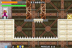 Ninja Five-O (Game Boy Advance) screenshot: Careful timing is requires to get across the spikes