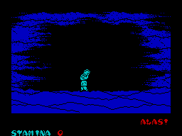 Gift from the Gods (ZX Spectrum) screenshot: The death of the protagonist.
