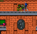 X-Men: Mojo World (Game Gear) screenshot: Rogue fighing Mojo's guards.