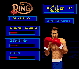 Boxing Legends of the Ring (Genesis) screenshot: Create-A-Boxer; modifying general attributes