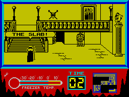 The Rocky Horror Show (ZX Spectrum) screenshot: Another cryptic ponderance message