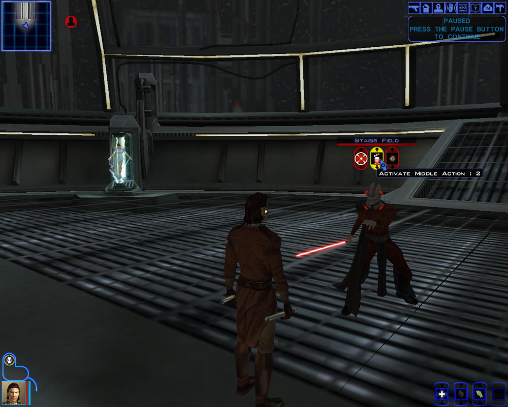 Star Wars: Knights of the Old Republic (Windows) screenshot: A decisive battle late in the game. Will you succeed?..