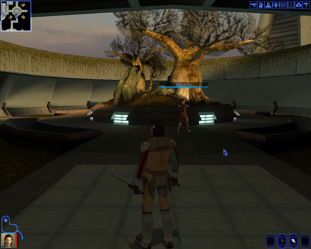 Star Wars: Knights of the Old Republic (Windows) screenshot: Courtyard with Jedi Masters