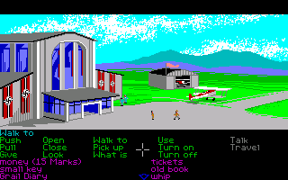 Indiana Jones and the Last Crusade: The Graphic Adventure (Amiga) screenshot: Airport.