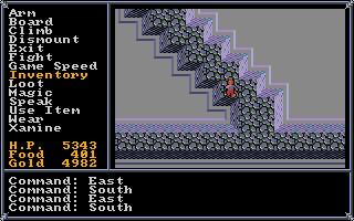 Questron II (Amiga) screenshot: Demo - A very jaggy subterranean place
