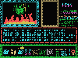 Post Mortem (MSX) screenshot: Satan's death screen