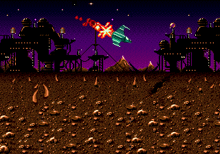 Cyborg Justice (Genesis) screenshot: Crash landing