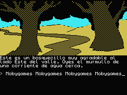 La Aventura Original (MSX) screenshot: A "very pleasant little forest".