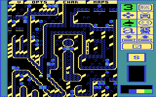 Repton 3 (Commodore 64) screenshot: The map view of the first level