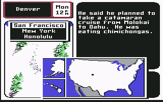 Where in the U.S.A. Is Carmen Sandiego? (Commodore 64) screenshot: Where do you want to go today?