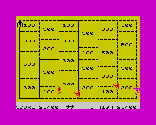 Potty Painter in the Jungle (ZX Spectrum) screenshot: Using the freeze button.