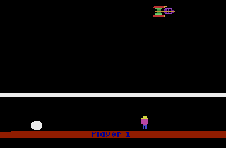 Glacier Patrol (Atari 2600) screenshot: The enemy completed their ice wall.