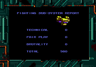 Cyborg Justice (Genesis) screenshot: Level finished statistics