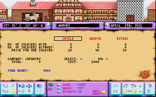 Rings of Medusa (Amiga) screenshot: Armory