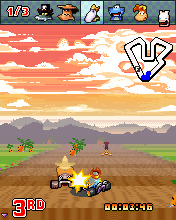 Rayman Kart (J2ME) screenshot: Hey, not so rude!