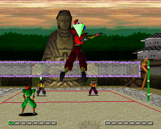 V-Ball: Beach Volley Heroes (PlayStation) screenshot: Not really... jump serve!
