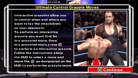WWE Smackdown vs. Raw 2007 (PSP) screenshot: Small tutorial about the new Analog Control Grappling System