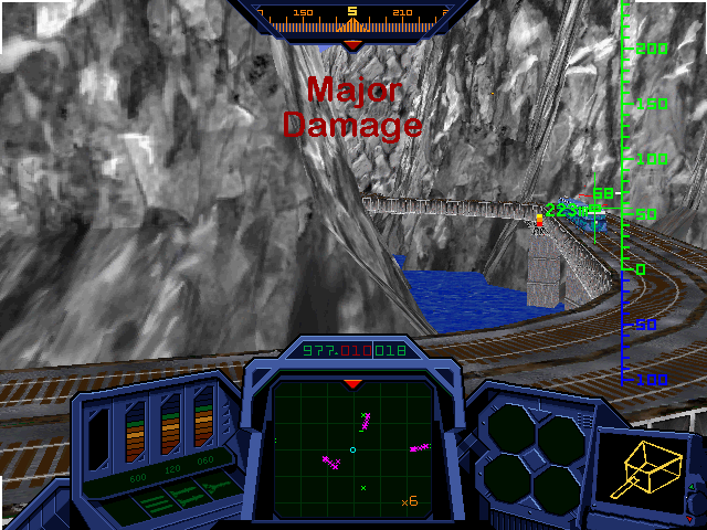 Helicops (Windows) screenshot: Notice the cool train tracks in this mission