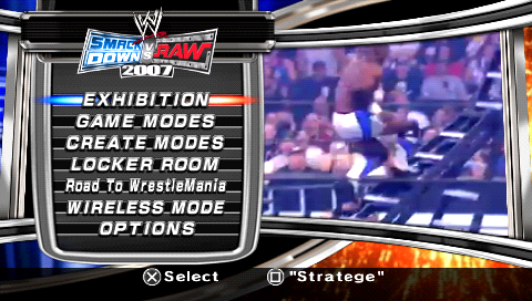 WWE Smackdown vs. Raw 2007 (PSP) screenshot: Main menu