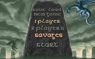 Celtic Legends (Amiga) screenshot: Start menu