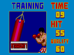 Rocky (SEGA Master System) screenshot: Training #1 - Where Did He Get Those Trunks????