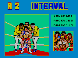 Rocky (SEGA Master System) screenshot: Round 2 - They're EXHAUSTED!!