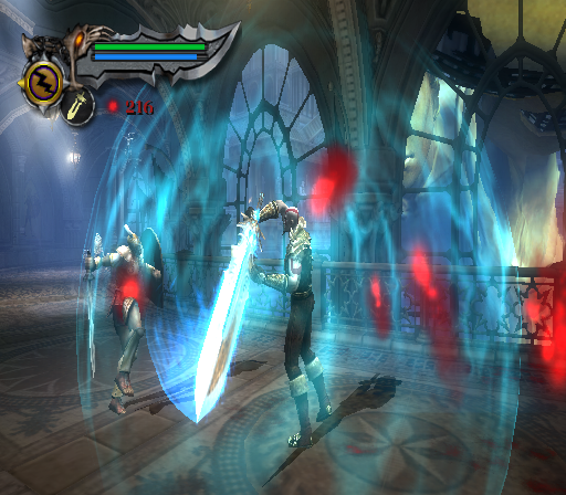 God of War II (PlayStation 2) screenshot: Blade of Olympus is only available in certain segments of the game and in bonus mode