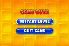 Super Collapse! II (Game Boy Advance) screenshot: Restart or quit?