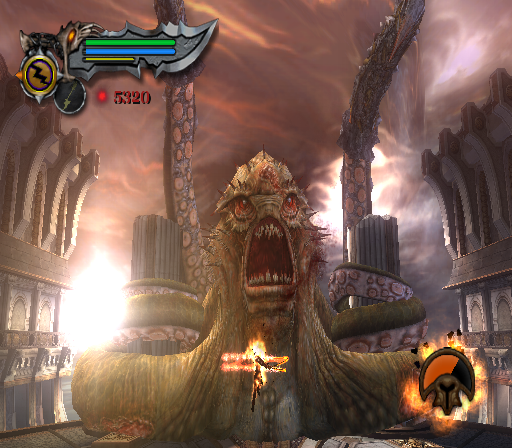 God of War II (PlayStation 2) screenshot: Here goes Kraken