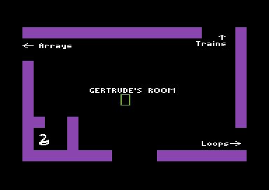 Gertrude's Secrets (Commodore 64) screenshot: Puzzle selection room