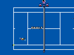 Tennis Ace (SEGA Master System) screenshot: Playing on a hard court
