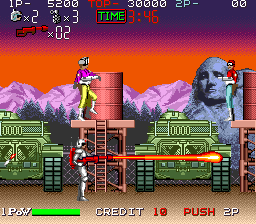 Spark Man (Arcade) screenshot: Flame thrower
