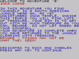 Adventure B (ZX Spectrum) screenshot: Loading screen