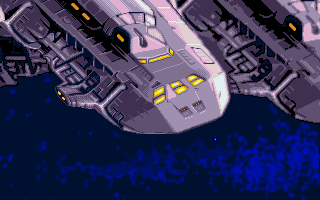 Psyborg (Atari ST) screenshot: View of your space vessel...