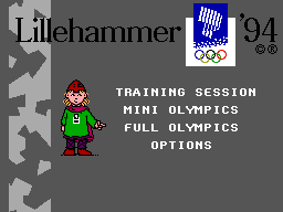 Winter Olympics: Lillehammer '94 (SEGA Master System) screenshot: Main menu