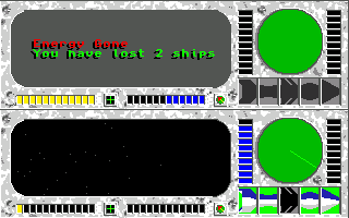 Galactic Invasion (Amiga) screenshot: You can also die by running out of gas
