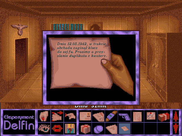 Eksperyment Delfin (DOS) screenshot: Secret note